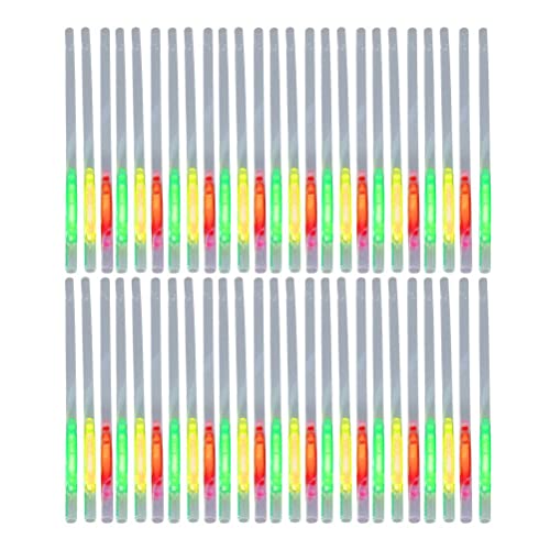 50 Stück 2-in-1-Leuchtstrohhalme, Fluoreszierende Stäbchen, Stäbchen Im Dunkeln, für Konzerte, Partys, Hochzeiten, Kindergeburtstage (Grafische Farbe) von Ozgkee