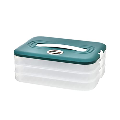 Aufbewahrungsbox für Gefrorene Knödel, Kühlschrank-Knödel-Einfrieren, 3-lagige, Stapelbare Lebensmittel-Aufbewahrungsbox, Tablettbehälter mit Deckel, Behälter für Gefrorene von Ozgkee
