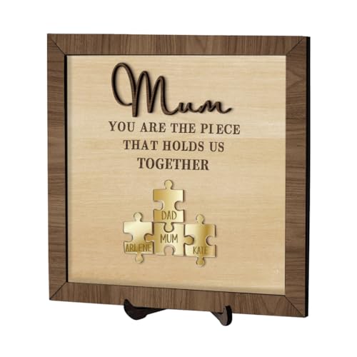 Ozinna Personalisiertes Puzzleschild mit Aufschrift "You Are The Piece That Holds Us Together", personalisierbar, Holzname, Puzzle-Schild, Geschenk für Mutter, Muttertagsgeschenke, Puzzleschild mit Ozinna Personalisiertes Puzzleschild mit Aufschrift "You Are The Piece That Holds Us Together", personalisierbar, Holzname, Puzzle-Schild, Geschenk für Mutter, Muttertagsgeschenke, Puzzleschild mit von Ozinna