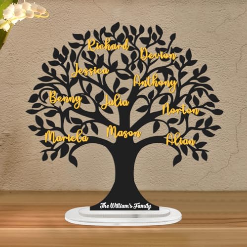 Personalisierbares Familienbaum-Schild, freistehendes Schild, benutzerdefinierte 1–15 Namen, Acryl, Familienbaum des Lebens, Kunst, Heimdekoration, Geburtstag, Muttertag, Vatertag für Mutter, Oma, Personalisierbares Familienbaum-Schild, freistehendes Schild, benutzerdefinierte 1–15 Namen, Acryl, Familienbaum des Lebens, Kunst, Heimdekoration, Geburtstag, Muttertag, Vatertag für Mutter, Oma, von Ozinna