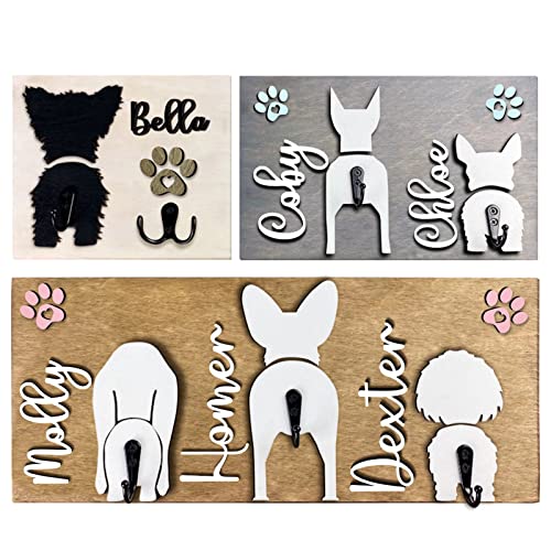 Ozinna Personalisierte Hundeleine-Halter für Wand Hundeleine Schlüsselhalter Individuelle Leinenhalter Wandhalterung für Eingangsbereich Bauernhaus Hundeartikel Aufbewahrungs-Organize (Stil 2) von Ozinna