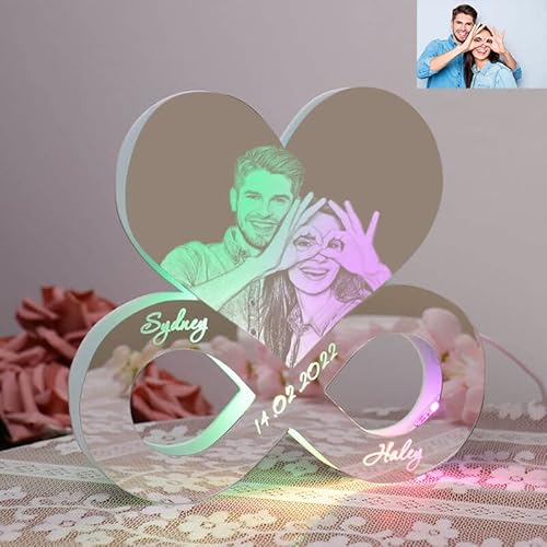 Personalisierte unendliche Herz Foto Led Spiegel Licht benutzerdefinierte Neon-Schilder für Wanddekoration, benutzerdefinierte Herz leuchtet USB-Acryl Personalisierte unendliche Herz Foto Led Spiegel Licht benutzerdefinierte Neon-Schilder für Wanddekoration, benutzerdefinierte Herz leuchtet USB-Acryl von Ozinna