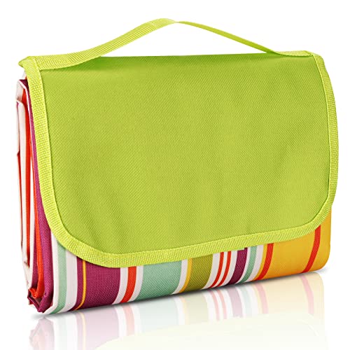 Oziral Picknickdecke 200x200cm, Wasserdicht, Stranddecke Campingdecke mit Tragegriff [Oxford Stoff und PVC Schicht] Isoliert für Reisen Camping Strand Wandern (Bunt) von Oziral
