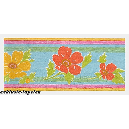Bordüre Tapetenborten Retro Flower Power von P+S International