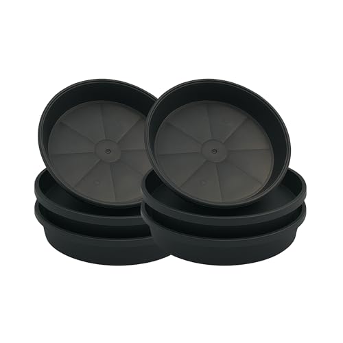 P Dot Wolf 40 cm (16 Zoll) Durchmesser, 6er-Pack, Blumentopf-Untersetzer, Blumentopf-Untersetzer – schwarze Kunststoff-Pflanzenuntersetzer – ideal als Tropfbasis für Blumentopf-Untersetzer für Gartenp von P Dot Wolf