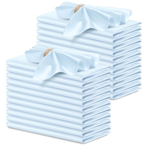 P Pothuiny 24 Stück seidige hellblaue Satin-Servietten, 43,2 x 43,2 cm, quadratisch, glatt, Hochzeit, Abendessen, Satin, Stoffservietten, Tischservietten für Bankett, Party, Restaurant, Dekoration, P Pothuiny 24 Stück seidige hellblaue Satin-Servietten, 43,2 x 43,2 cm, quadratisch, glatt, Hochzeit, Abendessen, Satin, Stoffservietten, Tischservietten für Bankett, Party, Restaurant, Dekoration, von P Pothuiny