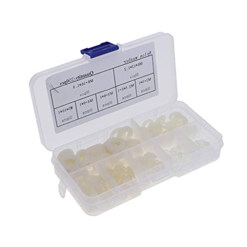 350 Teile Sortiment Unterlegscheiben Kunststoff Dichtung Ring Gummi Nylondichtung M2 M2.5 M3 M4 M5 M6 M8 M10 - Weiß 350 Teile Sortiment Unterlegscheiben Kunststoff Dichtung Ring Gummi Nylondichtung M2 M2.5 M3 M4 M5 M6 M8 M10 - Weiß von P Prettyia