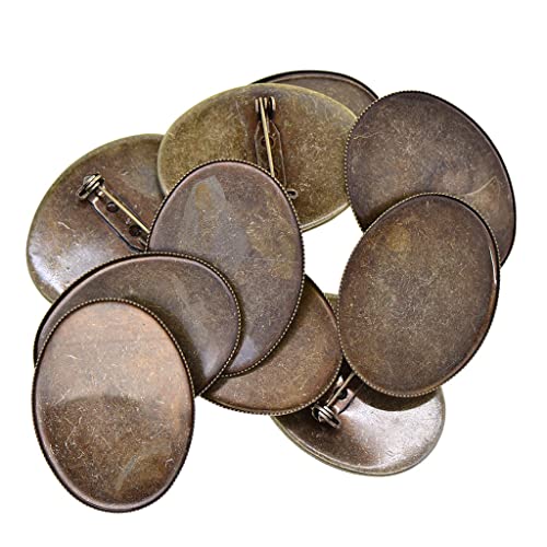 P Prettyia 10 Stücke Cabochon Brosche Blank Revers Pin Abzeichen Basis Pin Back Taste Basis Metall - Bronze, 40 x 30 mm P Prettyia 10 Stücke Cabochon Brosche Blank Revers Pin Abzeichen Basis Pin Back Taste Basis Metall - Bronze, 40 x 30 mm von P Prettyia