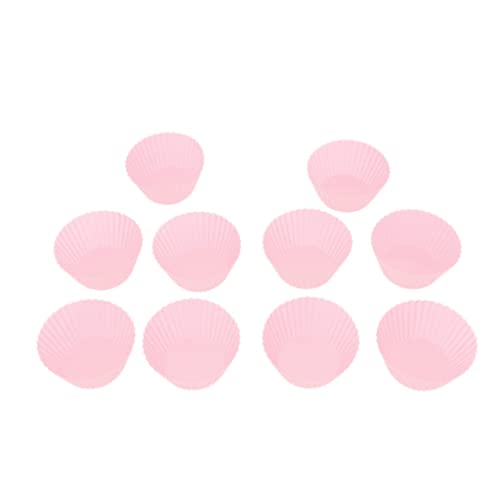 P Prettyia 10 x Silikon Wiederverwendbare Cupcake Backen Muffin Cups Muffinformen - Rosa von P Prettyia