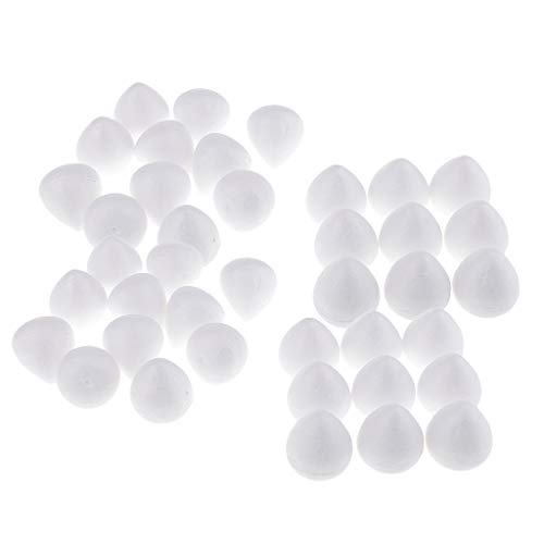P Prettyia 40 pcs Weiß Modell Styroporkugel Schaumstoff Tropfen Handwerk Styropor Kugel DIY Zubehör von P Prettyia