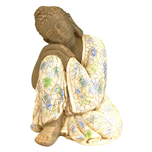 P Prettyia Schlafender Buddha, Buddha Statuen Handgemalte Skulptur Art Harz Figuren von P Prettyia
