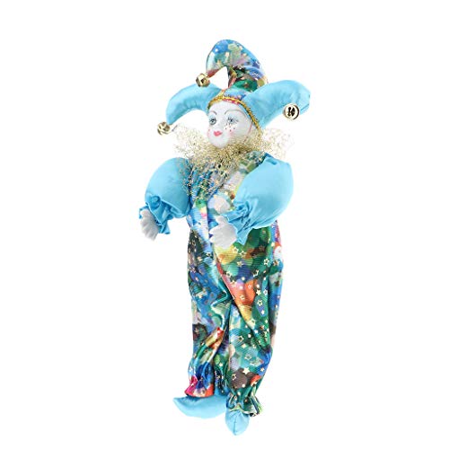 P Prettyia Vintage Clown Modell Porzellanpuppe Dekofigur Ornamente Sammlerstück Geschenke - E - 33 cm von P Prettyia