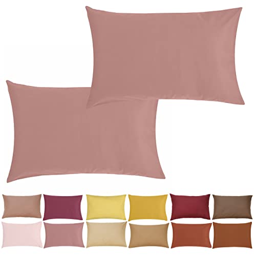 P'tit Basile - Kissenbezug 40x60 cm - 2er Pack Baby Kopkissenbezüge Für Babywiege - Rosenholz - 100% Bio-Baumwolle 57 Fäden/cm² ohne schädliche Substanz - Für Kinder Bett 60x120 70x140 cm von P'tit Basile