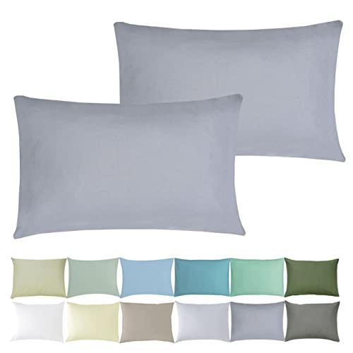 P'tit Basile - Kissenbezug 40x60 cm - 2er Pack Baby Kopkissenbezüge Für Babywiege - Dunkelgrau - 100% Bio-Baumwolle 57 Fäden/cm² ohne schädliche Substanz - Für Kinder Bett 60x120 70x140 cm von P'tit Basile