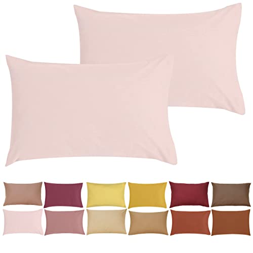 P'tit Basile - Kissenbezug 40x60 cm - 2er Pack Baby Kopkissenbezüge Für Babywiege - Blütenrosa - 100% Bio-Baumwolle 57 Fäden/cm² ohne schädliche Substanz - Für Kinder Bett 60x120 70x140 cm von P'tit Basile