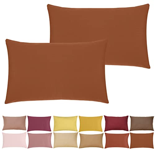 P'tit Basile - Kissenbezug 40x60 cm - 2er Pack Baby Kopkissenbezüge Für Babywiege - Rostfarben Rot - 100% Bio-Baumwolle 57 Fäden/cm² ohne schädliche Substanz - Für Kinder Bett 60x120 70x140 cm von P'tit Basile