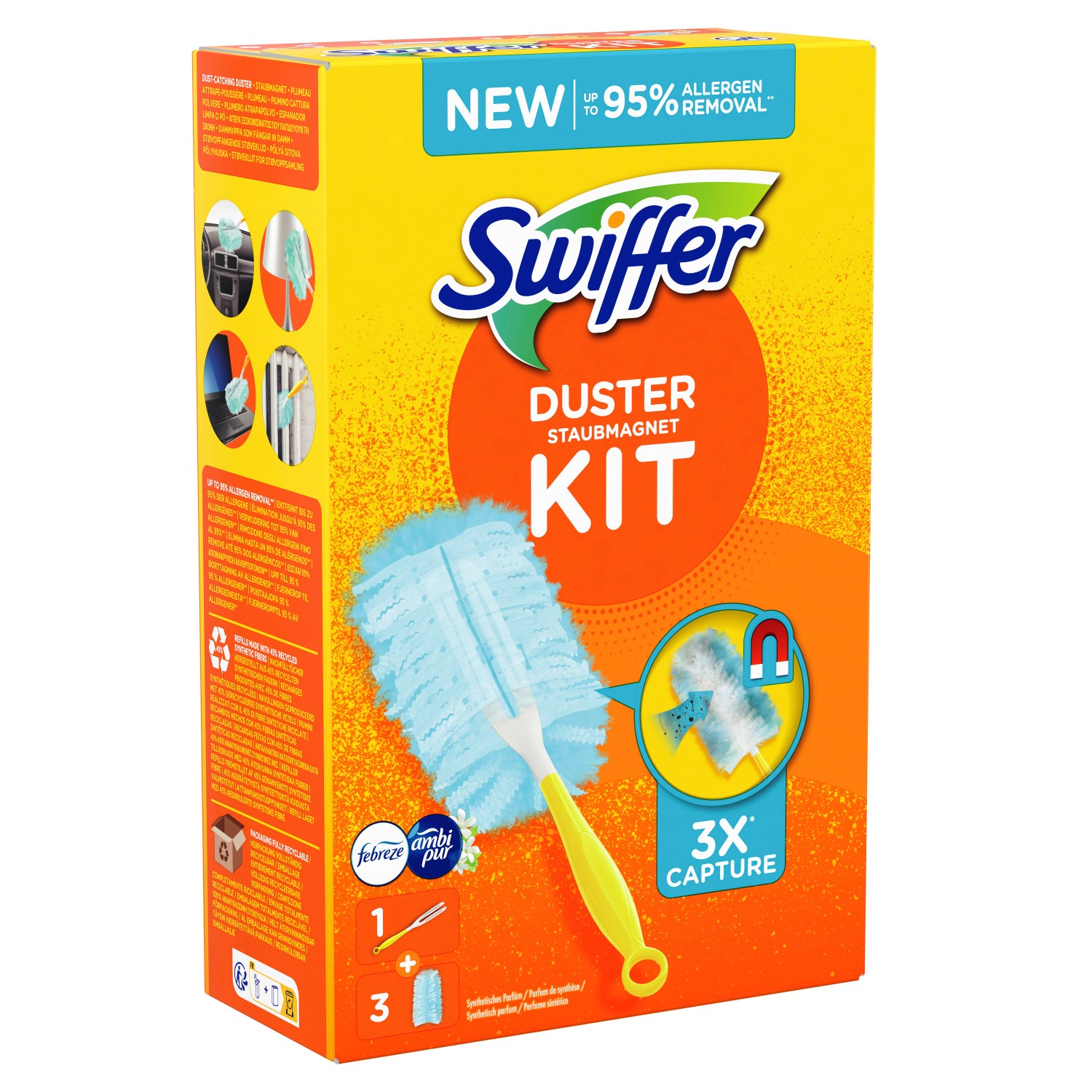 Swiffer Staubmagnet-Set Duster mit 3 Tüchern von P&G