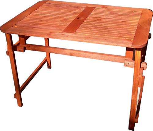 P&J Klappbarer Gartentisch aus Holz, auch zum Picknick geeignet (109x79, Mahagoni) von P&J