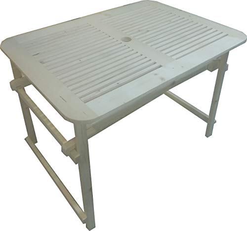 P&J Klappbarer Gartentisch aus Holz, auch zum Picknick geeignet (109x79 cm, natürlich) von P&J