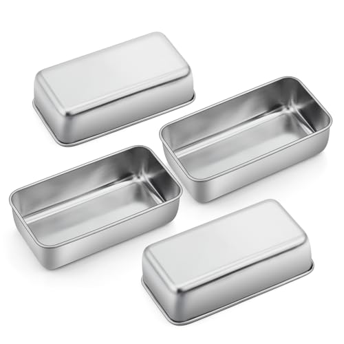 P&P Chef Brotbackform aus Edelstahl, rechteckig, für Brot, Toast, Hackbraten, Lasagne, tiefe Seite und glatte Rolle, leicht zu reinigen und spülmaschinenfest (22.7x12.7 cm) von P&P CHEF