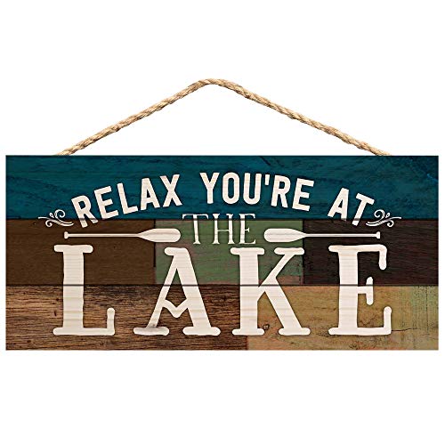 P. Graham Dunn Holzschild zum Aufhängen "Relax You're at The Lake Canoe Paddles", 12,7 x 25,4 cm von P. Graham Dunn