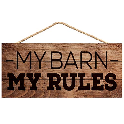 P. Graham Dunn My Barn My Rules Natur 10 x 4,5 Holz Wandschild Schild von P. Graham Dunn