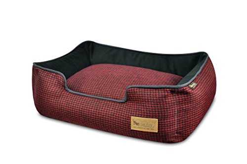 P.L.A.Y. – Pet Lifestyle & You PY3011CLF Lounge Bett Houndstooth, L, rot/schwarz von P.L.A.Y. – Pet Lifestyle & You