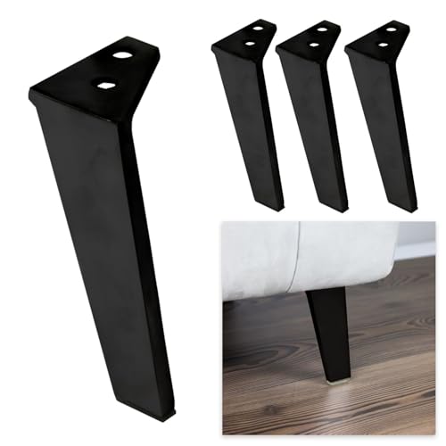 P17 - 998 | Set 4 Metallfüße + 16 Schrauben | Farbe Mattschwarz | Höhe 14cm | Metallbeine für Sofas und Möbel P17 - 998 | Set 4 Metallfüße + 16 Schrauben | Farbe Mattschwarz | Höhe 14cm | Metallbeine für Sofas und Möbel von P17