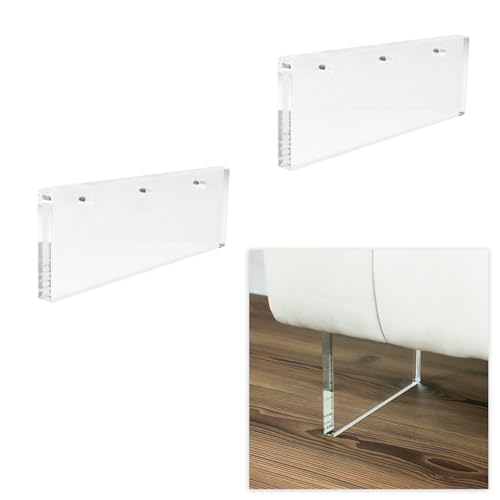 P17 - Anna | Set 2 Fuß + Schrauben (10 MA) | Farbe: Transparent | Höhe 7 cm | Beine für Sofas, Möbel, Bett | Transparente Plastikfüße für Sofa -Effekt, Bett, aufgehängte Möbel von P17