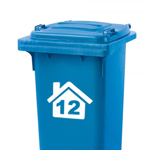 P4Print Mülltonne Aufklebern Personalisierte mit Hausnummer & Wunschfarbe von P4Print
