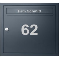 Briefkastenaufkleber Wunschtext & Hausnummer - Namens Aufkleber Schild Mit Text- Briefkasten von P4PrintStickerShop