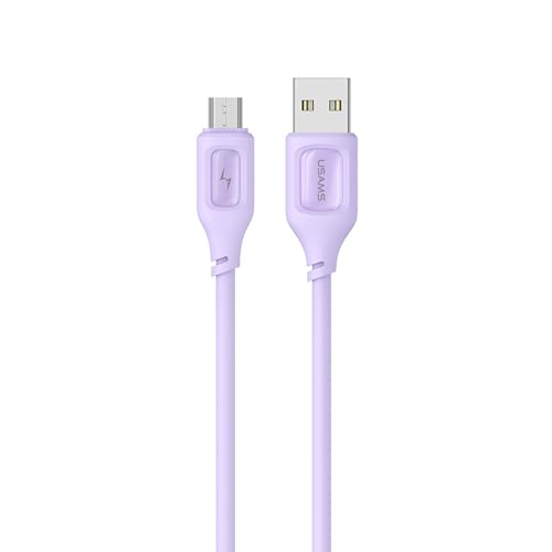 P4Y Silikon Micro USB Lade- und Datenkabel 2A, 480Mbps verstärkt, knickfest 1m lila US-SJ620 - Moe series von P4Y