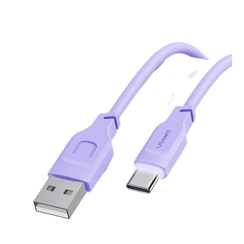 P4Y USB-C Kabel US-SJ568 Fast Charging PD 6A Aus hochwertigem TPE-Material Datenraten bis zu 480 Mbps Lila 1.2m Lithe Serie von P4Y