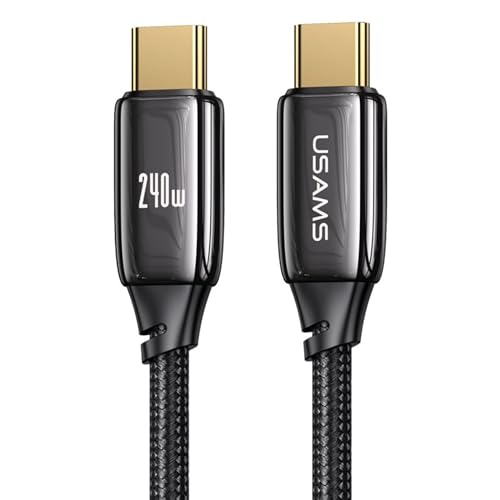 P4Y USB-C zu USB-C US-SJ580 U82 Schnellladung 240W PD3.1 5A Datenübertragung: 480 Mbps Intelligenter E-Marker Chip Materialien: TPE, Aluminium und geflochtenes Nylon Schwarz 1,2m P4Y USB-C zu USB-C US-SJ580 U82 Schnellladung 240W PD3.1 5A Datenübertragung: 480 Mbps Intelligenter E-Marker Chip Materialien: TPE, Aluminium und geflochtenes Nylon Schwarz 1,2m von P4Y
