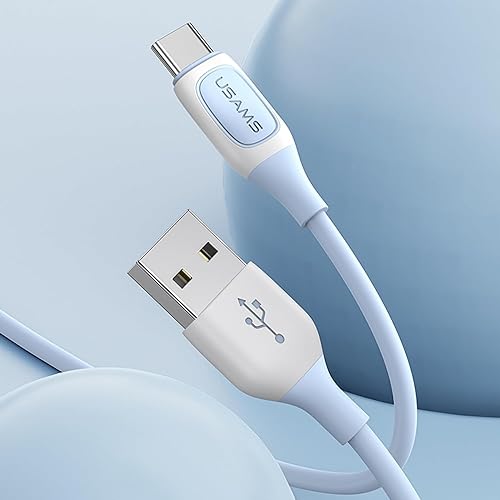 P4Y USB Typ-C Kabel US-SJ596 zum Laden und zur Datenübertragung 3A Datenübertragung bis zu 480 Mbps Material: Aluminium + TPE + Nylon Jelly Serie 1m Blau von P4Y