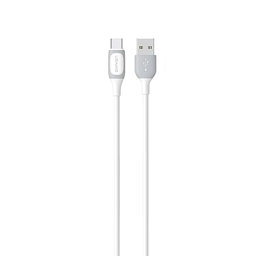 P4Y USB Typ-C Kabel US-SJ596 zum Laden und zur Datenübertragung 3A Datenübertragung bis zu 480 Mbps - Material: Aluminium + TPE + Nylon Jelly Serie 1m Weiß von P4Y