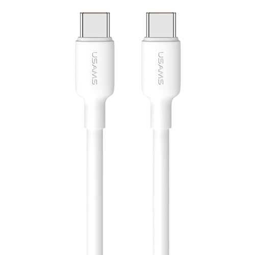 P4Y USB Typ C auf Typ C US-SJ613 U84 Kabel zum Laden und zur Datenübertragung Schnelles Laden PD 100W 5A Datenübertragung 480Mbps Intelligent Chip Material: PVC 1m weiß von P4Y