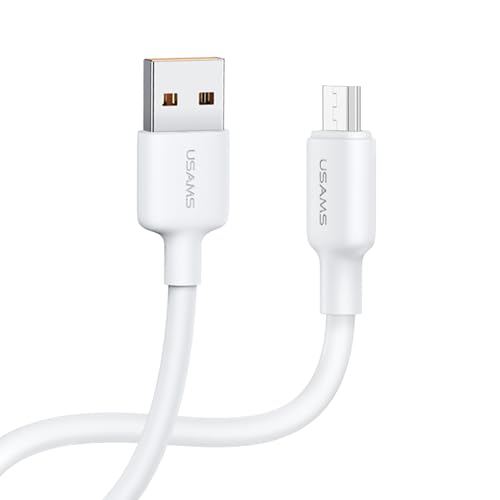 P4Y Micro USB Lade- und Datenkabel US-SJ609 U84 Schnelles Laden 2A Schnelle Datenübertragung 480Mbps PVC-Material, robust und langlebig Weiß 3m von P4Y