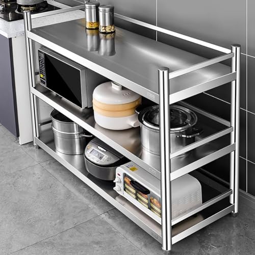 PA-DABAOO 3-Stufiger Edelstahl-Vorbereitungstisch, Robuster Metall-Arbeitstisch Mit Offenen Lagerregalen, Kommerzieller Verpackungs-/Backtisch, Küchen-Lebensmittelzubereitungswerkbank,60cm PA-DABAOO 3-Stufiger Edelstahl-Vorbereitungstisch, Robuster Metall-Arbeitstisch Mit Offenen Lagerregalen, Kommerzieller Verpackungs-/Backtisch, Küchen-Lebensmittelzubereitungswerkbank,60cm von PA-DABAOO