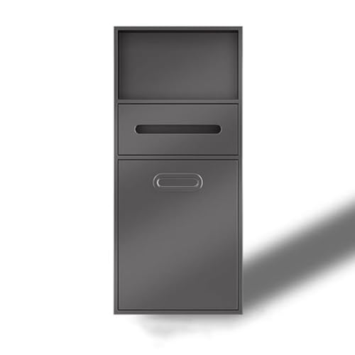 PA-DABAOO Badezimmer-Mülleimer, Ausklappbarer Mülleimerschrank, Duschnische Aus Edelstahl Mit Mülleimer, Aufbewahrungsregal Für Toilettenpapier Und Toilettenartikel,Grau von PA-DABAOO