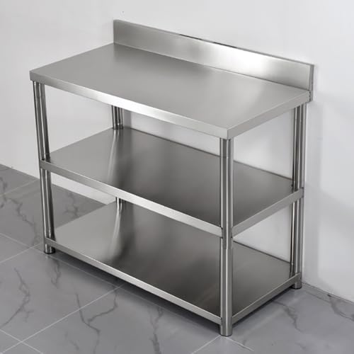 PA-DABAOO Edelstahl-Vorbereitungstisch, Gewerblicher Arbeitstisch Mit Doppelablage, Multifunktionale, Praktische Werkbank, Verpackungs-/Backtisch Aus Metall, Mit Arbeitsplattenrückwand,80cm PA-DABAOO Edelstahl-Vorbereitungstisch, Gewerblicher Arbeitstisch Mit Doppelablage, Multifunktionale, Praktische Werkbank, Verpackungs-/Backtisch Aus Metall, Mit Arbeitsplattenrückwand,80cm von PA-DABAOO