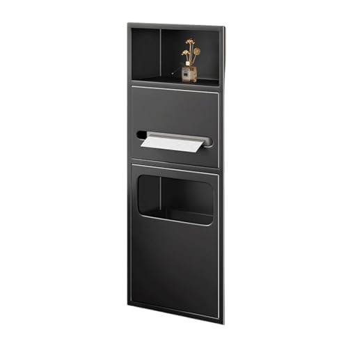 PA-DABAOO Eingebaute Nischen Aus Edelstahl, Versenktes Duschregal Mit Mülleimer, Multifunktionaler Aufbewahrungsschrank Für Toilettenpapier/Shampoo/Toilettenartikel,Black 70cm PA-DABAOO Eingebaute Nischen Aus Edelstahl, Versenktes Duschregal Mit Mülleimer, Multifunktionaler Aufbewahrungsschrank Für Toilettenpapier/Shampoo/Toilettenartikel,Black 70cm von PA-DABAOO