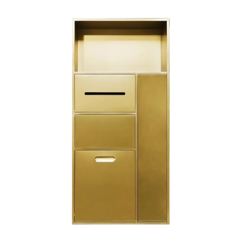 PA-DABAOO Eingelassenes Toilettenpapier-Aufbewahrungsregal, Edelstahlnischen Mit Mülleimer, Versteckter Mülleimer Neben Der Toilette, An Der Wand Montierter ,Gold 86cm PA-DABAOO Eingelassenes Toilettenpapier-Aufbewahrungsregal, Edelstahlnischen Mit Mülleimer, Versteckter Mülleimer Neben Der Toilette, An Der Wand Montierter ,Gold 86cm von PA-DABAOO
