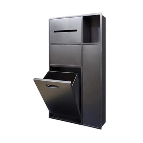 PA-DABAOO Eingelassenes Toilettenpapier-Aufbewahrungsregal, Edelstahlnischen Mit Mülleimer, Versteckter Mülleimer Neben Der Toilette, An Der Wand Montierter ,Gray 67cm von PA-DABAOO