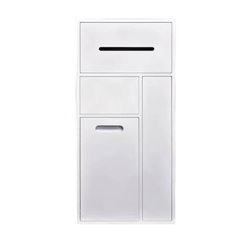 PA-DABAOO Eingelassenes Toilettenpapier-Aufbewahrungsregal, Edelstahlnischen Mit Mülleimer, Versteckter Mülleimer Neben Der Toilette, An Der Wand Montierter ,White 65cm von PA-DABAOO