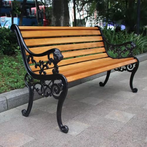 PA-DABAOO Gartenbank Für Den Außenbereich, Terrassenbänke Mit Struktur Aus Gusseisen Und Hartholz, Wetterfeste Möbel, Sitzgelegenheiten Für Personen Auf Der Veranda Im Hof,C PA-DABAOO Gartenbank Für Den Außenbereich, Terrassenbänke Mit Struktur Aus Gusseisen Und Hartholz, Wetterfeste Möbel, Sitzgelegenheiten Für Personen Auf Der Veranda Im Hof,C von PA-DABAOO