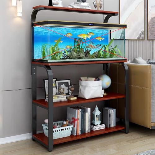 PA-DABAOO Großer Aquariumständer, Robuster Metall-Aquariumständer, Höhenverstellbar, Multifunktionales Lagerregal, Stabiler Metallrahmen, Mehrschichtiges Design, Mehr Stauraum,D von PA-DABAOO