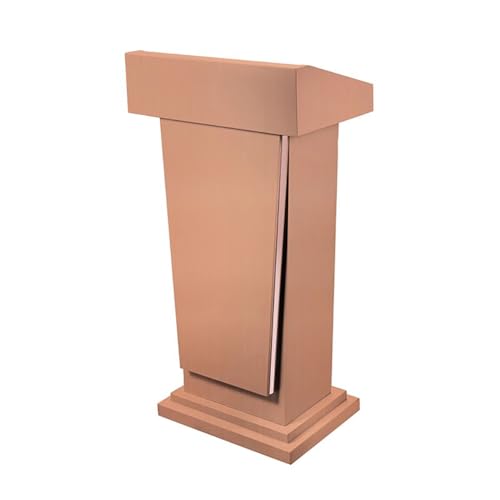PA-DABAOO Konferenzpodium Aus Metall, Stehende Kirchenkanzel Mit Dreistufigem Stauraum, Mehrzweckkanzel Für Moderne Klassenzimmer, Konzerte, Hochzeiten, Konferenzveranstaltungen,Rose gold von PA-DABAOO