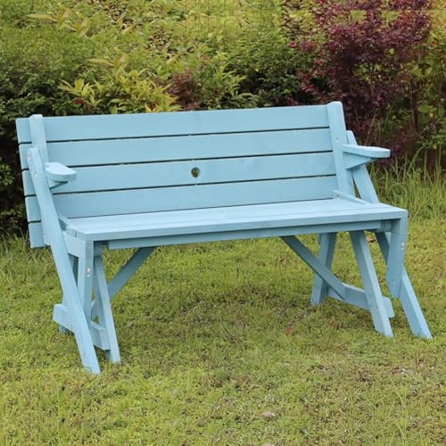 PA-DABAOO Multifunktionaler Gartenstuhl, 2-In-1 Umwandelbares Picknickbank-Tischset, Umwandelbarer Austauschbarer Banktisch Für Den Außenbereich Mit Schirmloch, Platzsparend,Kaffee PA-DABAOO Multifunktionaler Gartenstuhl, 2-In-1 Umwandelbares Picknickbank-Tischset, Umwandelbarer Austauschbarer Banktisch Für Den Außenbereich Mit Schirmloch, Platzsparend,Kaffee von PA-DABAOO
