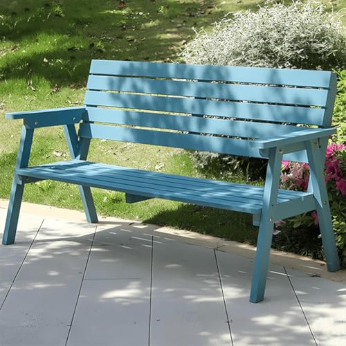 PA-DABAOO Terrassenbank Aus Holz Für Den Außenbereich, 2-Sitzer-Stuhl Mit Atmungsaktivem Lattenrost Und Geneigter Rückenlehne, Allwetter-Gartenbänke Aus Holz,Blau PA-DABAOO Terrassenbank Aus Holz Für Den Außenbereich, 2-Sitzer-Stuhl Mit Atmungsaktivem Lattenrost Und Geneigter Rückenlehne, Allwetter-Gartenbänke Aus Holz,Blau von PA-DABAOO